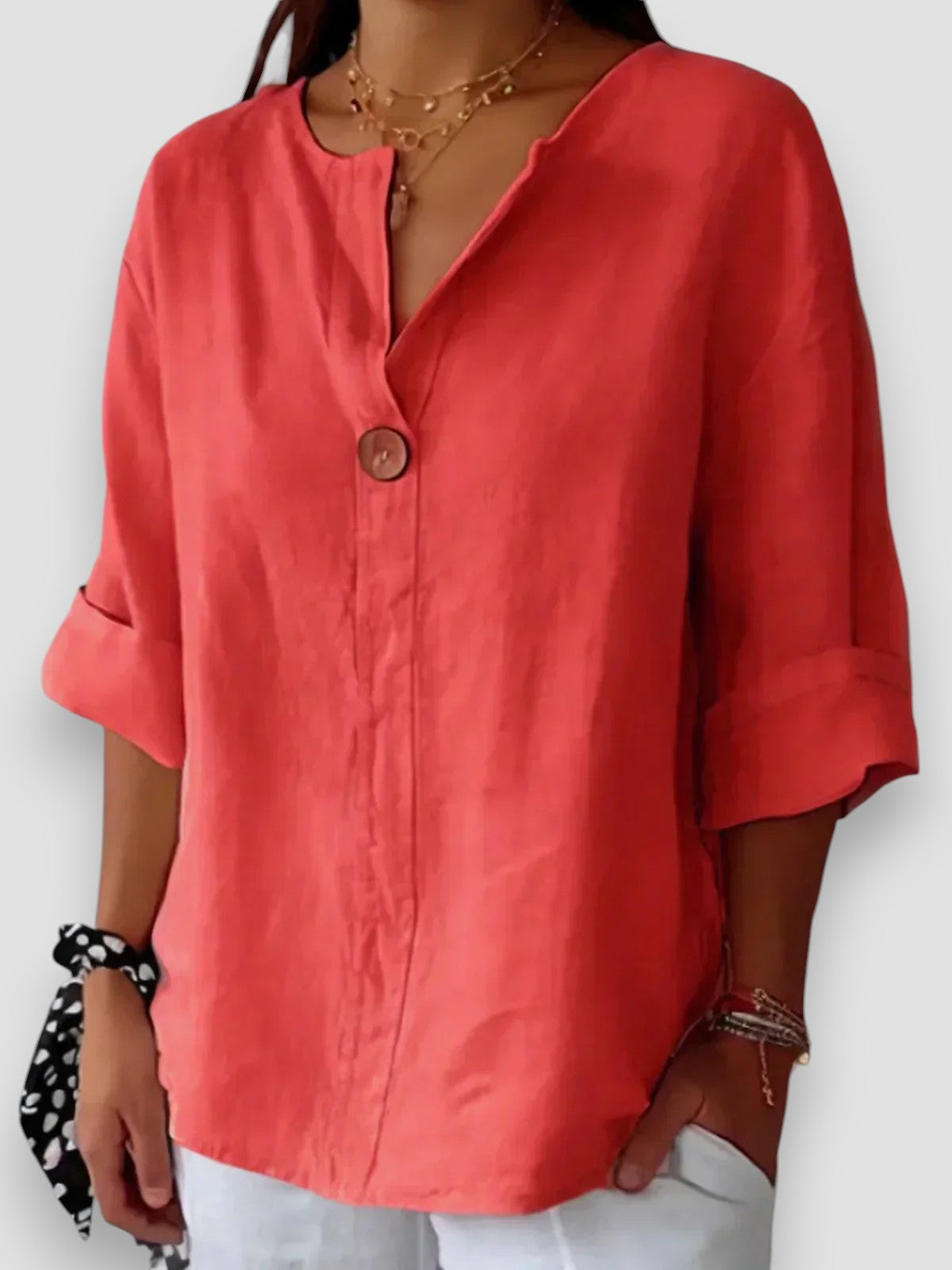 Tessa - Blouse Casual avec Décolleté en V