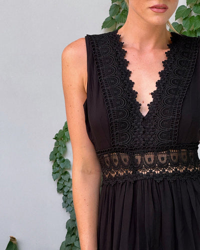 CWJ Paula™ | Maxikleed met kantaccenten in Boho-stijl