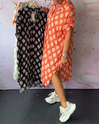 Liora™ | Robe d'été ample avec col revers et manches courtes