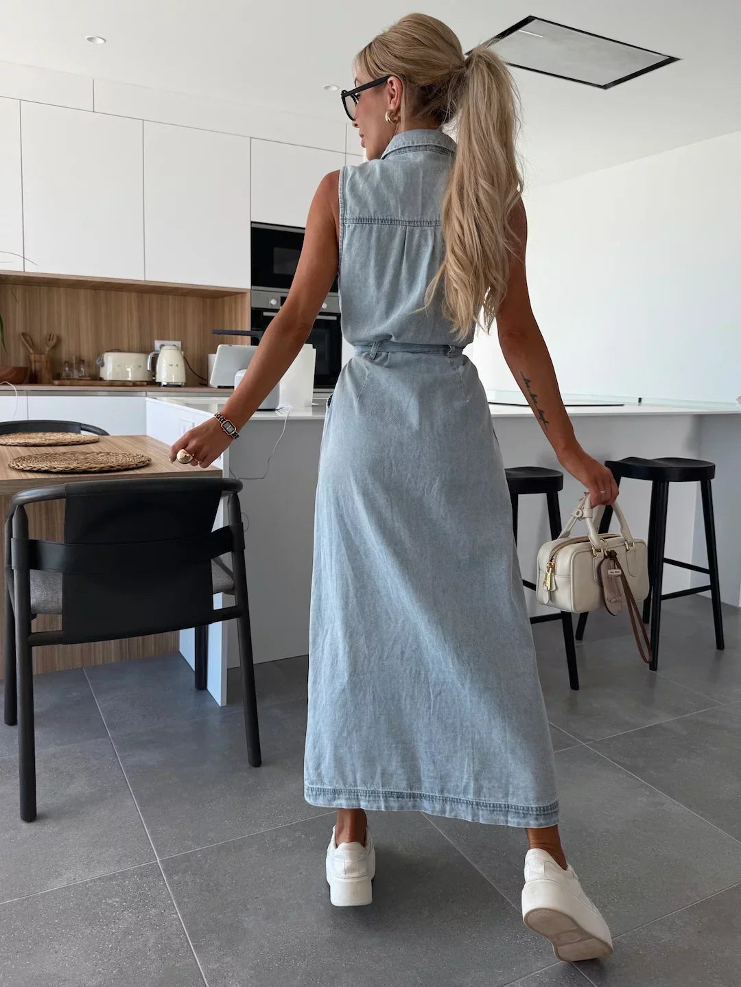 Louisa | Denim Maxi Dress