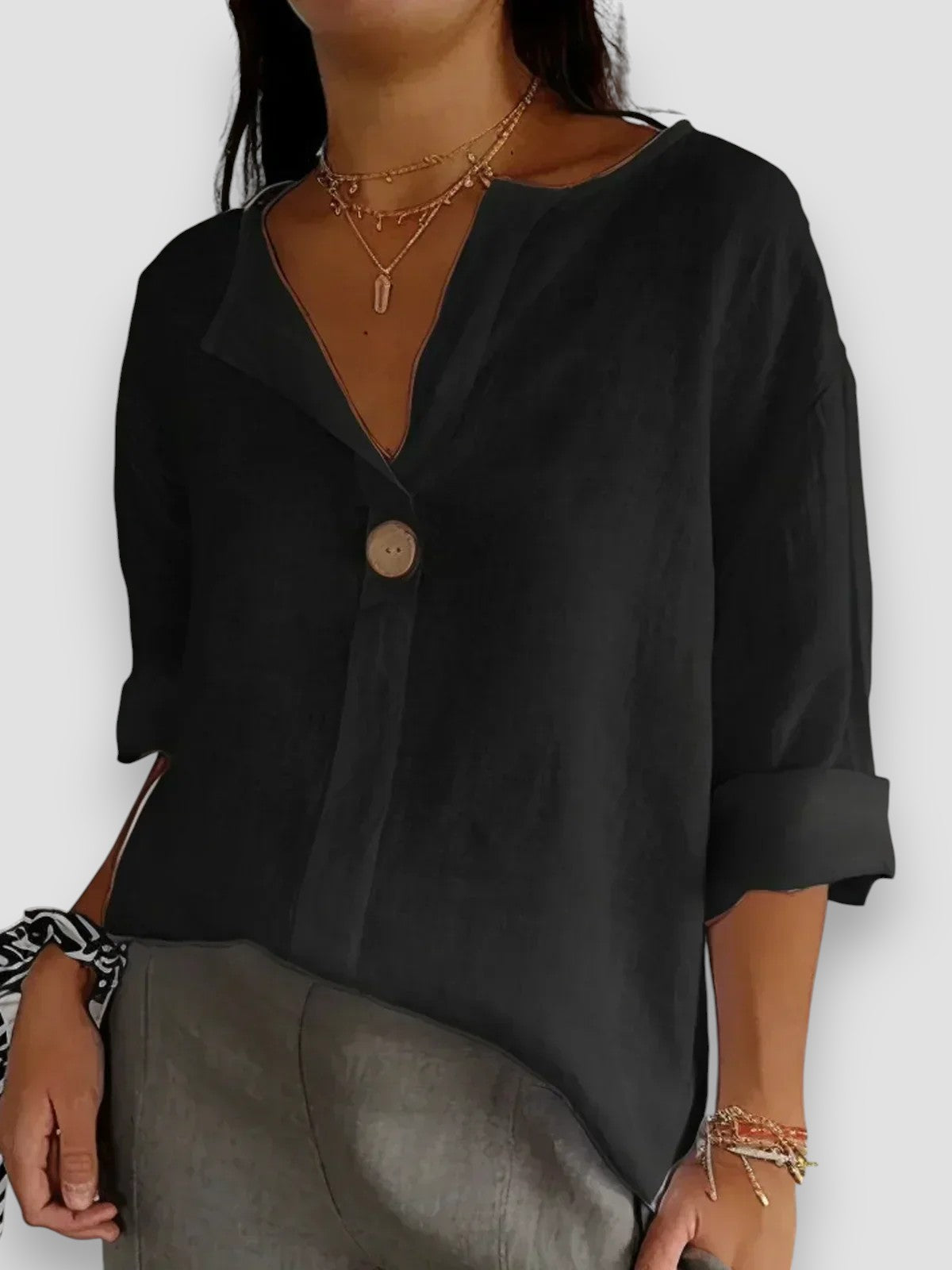 Tessa - Blouse Casual avec Décolleté en V