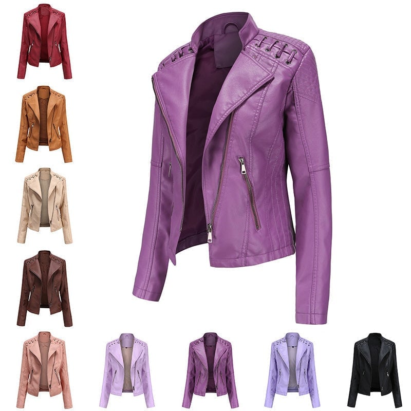 💥vente chaude🔥Veste en cuir d'agneau lavé