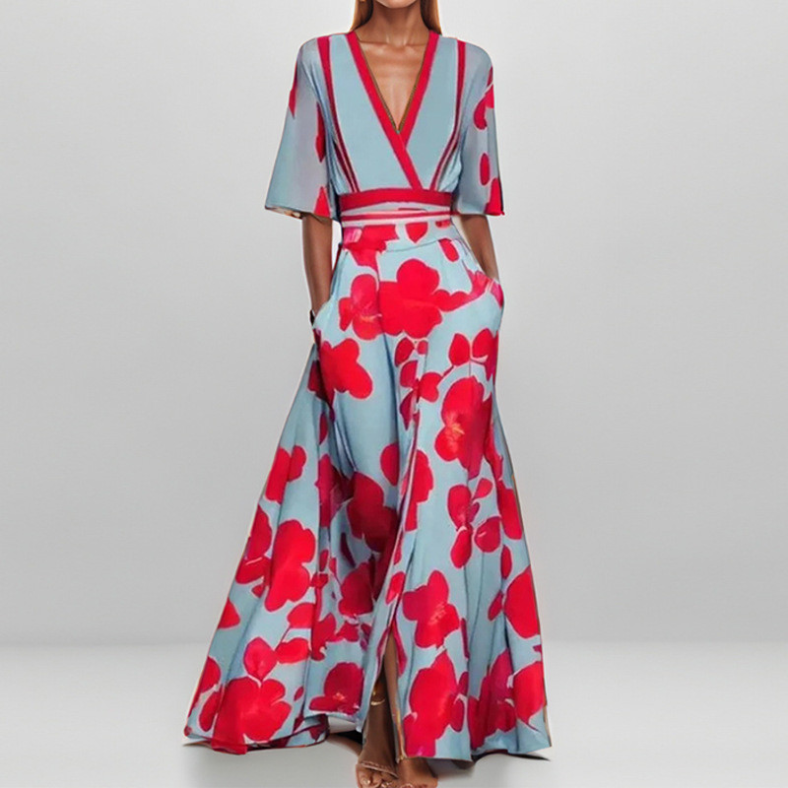 Elise™ | Bloemige Elegantie Maxi-jurk