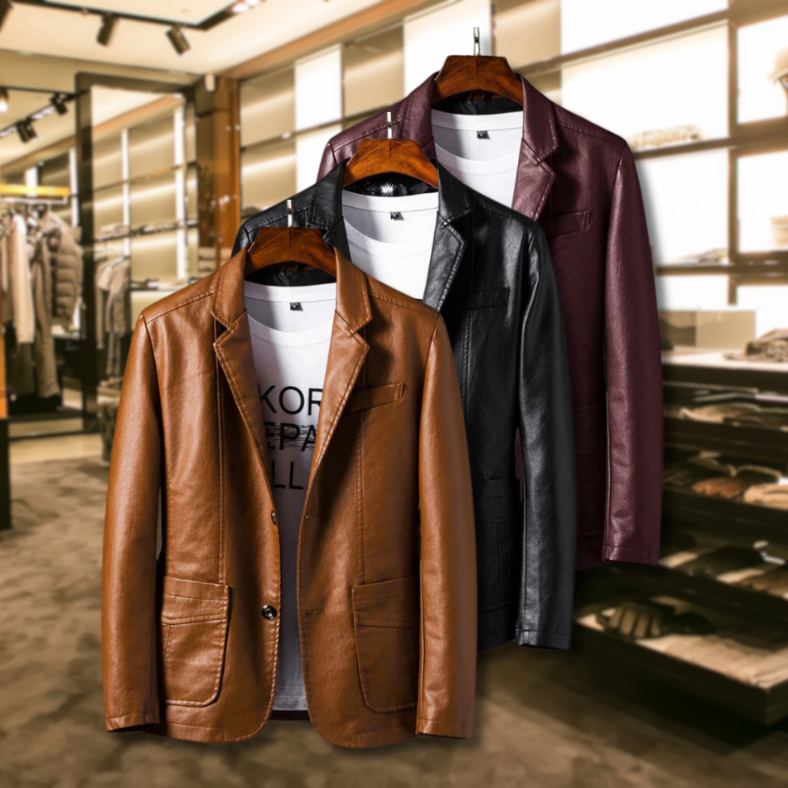 LuxMann™ - Elegante Leren Blazer voor Mannen