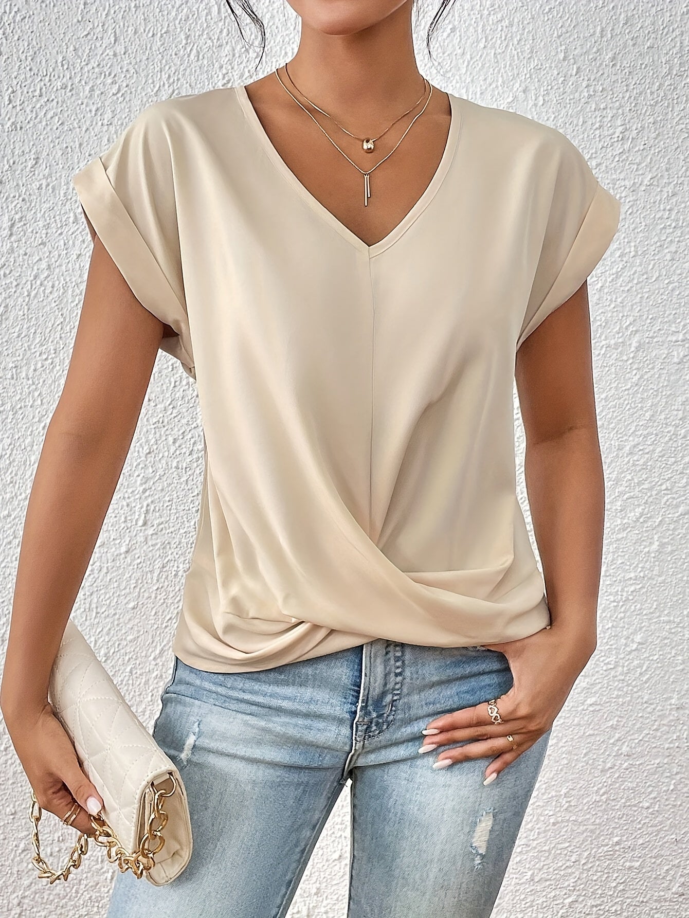 Cleo - T-shirt décontracté col cœur