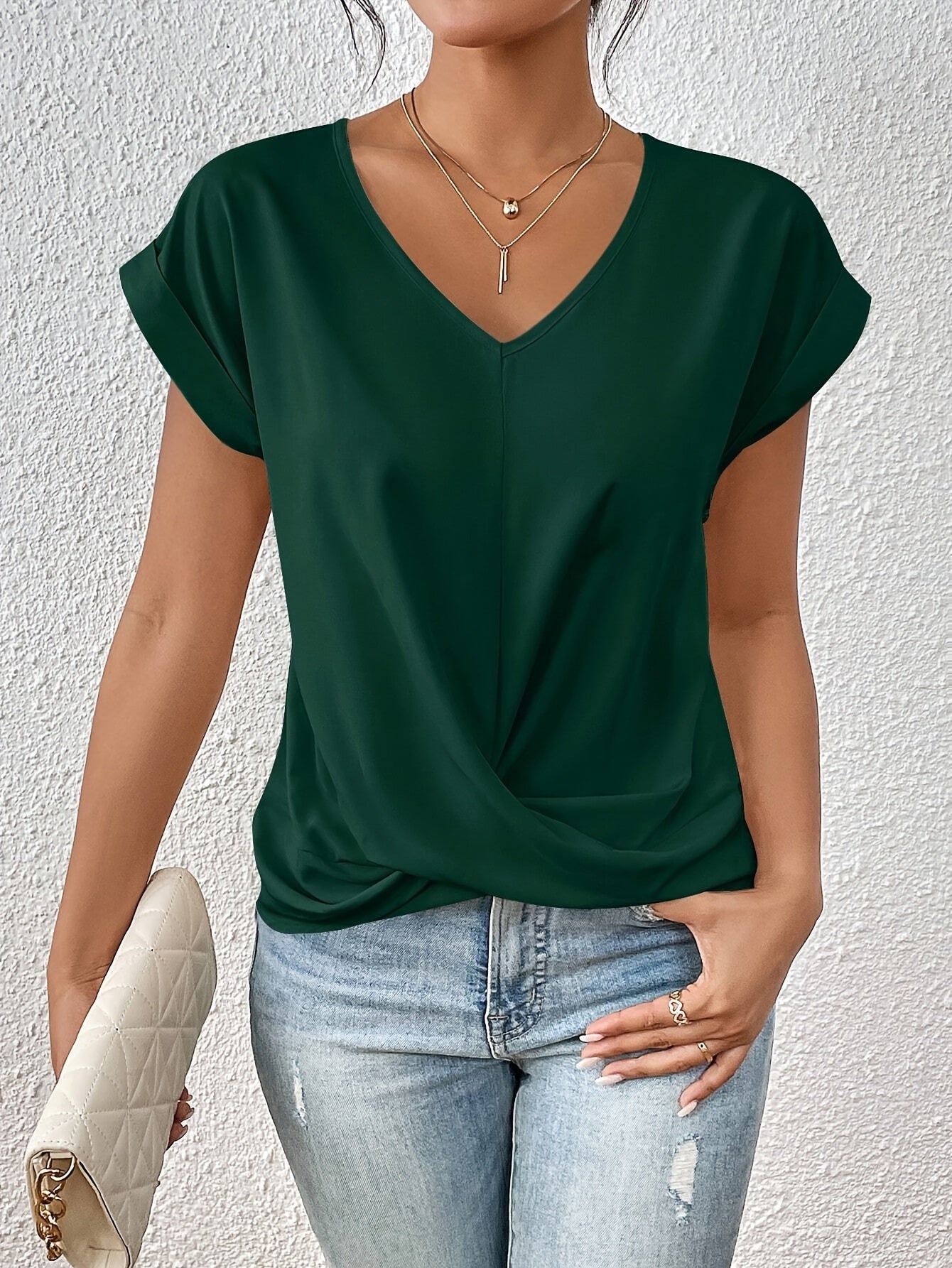 Cleo - T-shirt décontracté col cœur