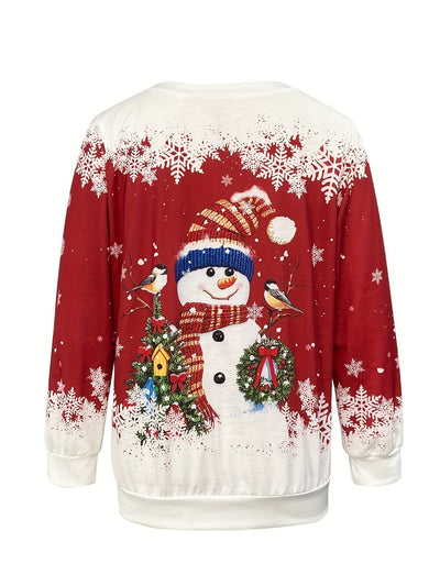 SnowyGlow™ - Warm Winter Jumper with Snowman Design