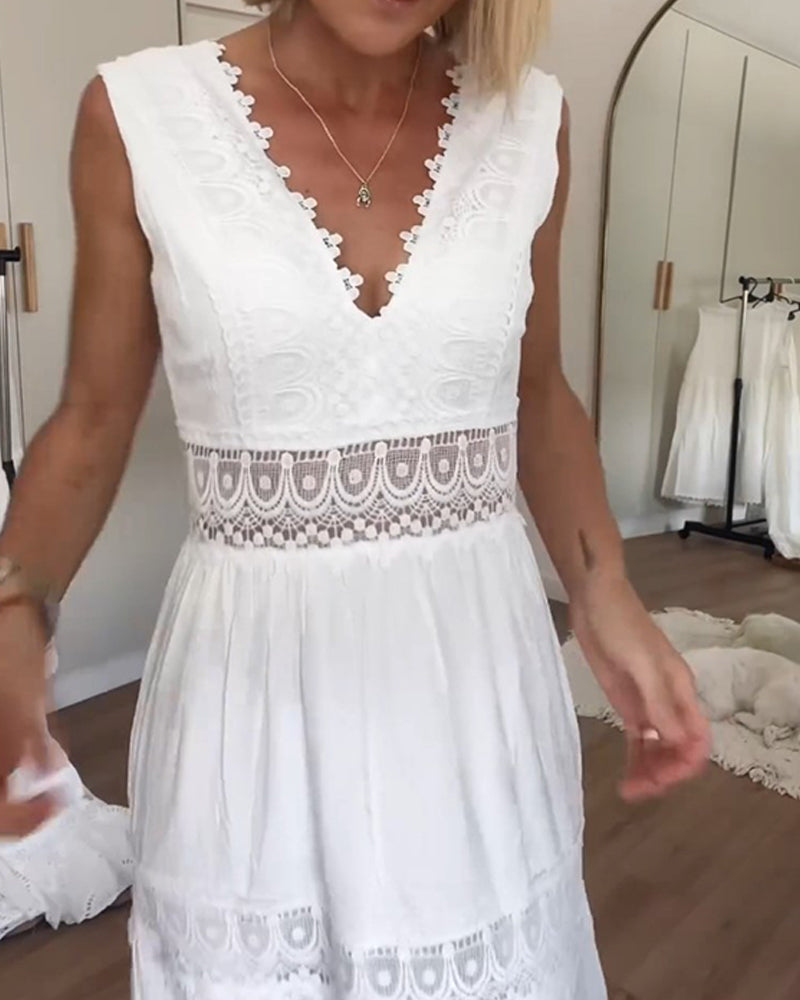 CWJ Paula™ | Maxikleed met kantaccenten in Boho-stijl