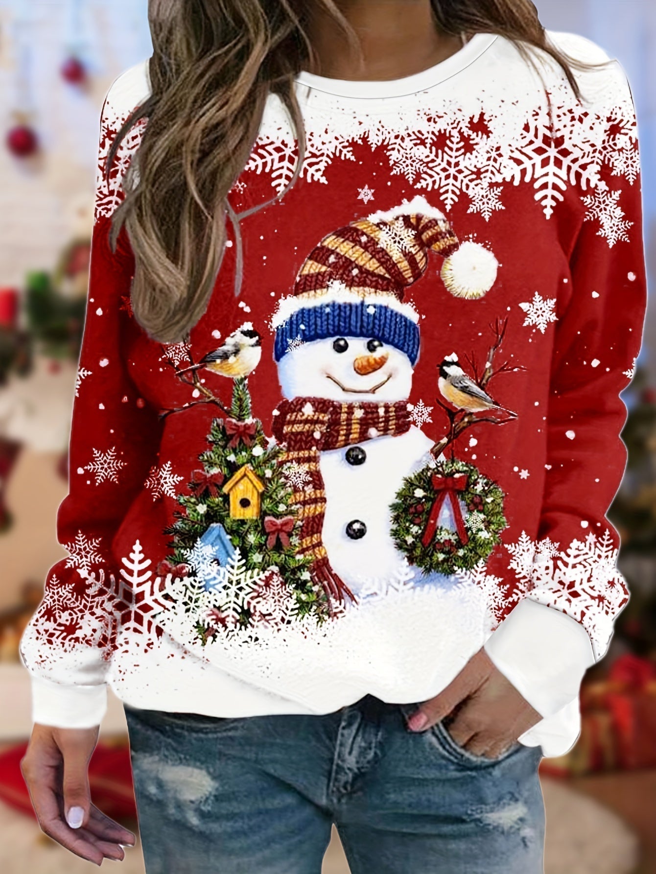 SnowyGlow™ - Warm Winter Jumper with Snowman Design