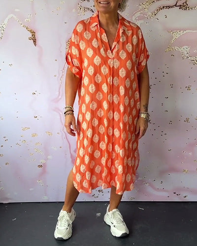 Liora™ | Robe d'été ample avec col revers et manches courtes