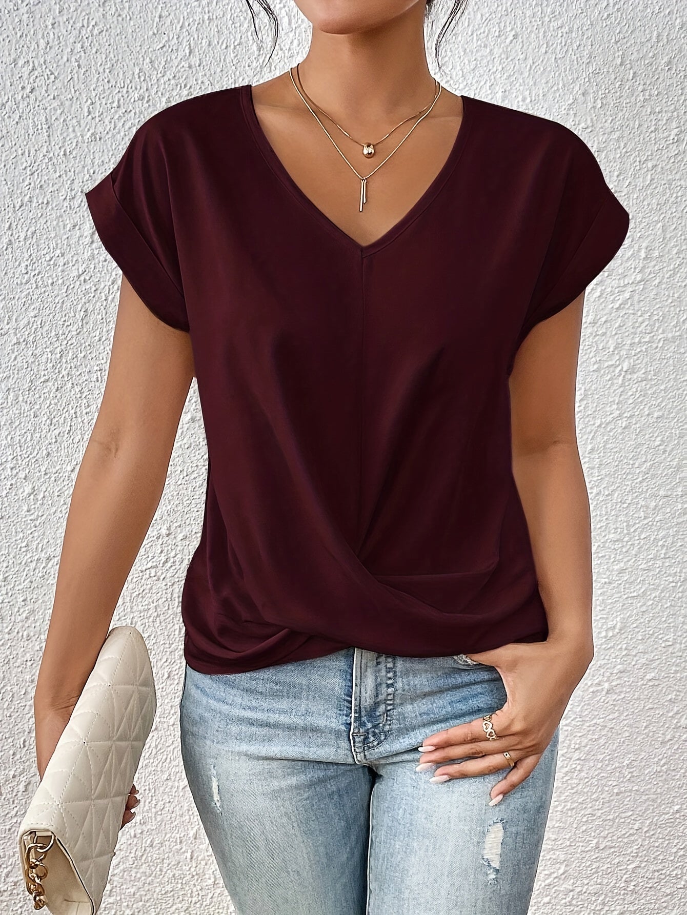 Cleo - T-shirt décontracté col cœur
