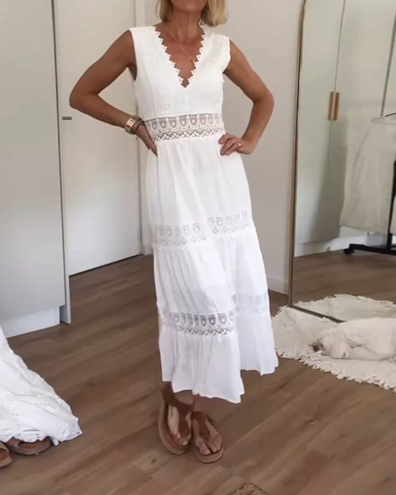 CWJ Paula™ | Maxikleed met kantaccenten in Boho-stijl