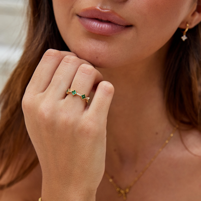 Luck - Four Leaf Clover Crystal Ring