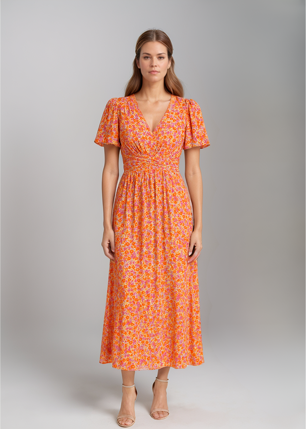 Seraphina™ | Gebloemde Maxijurk met Flattermouwen