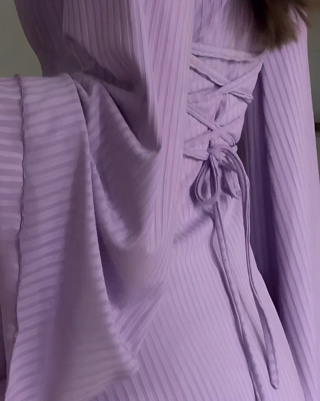 Nora™ | Geribbelde Tricot Maxijurk met Mouwen