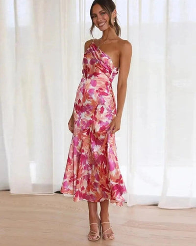 Viktoria™ | Asymmetrische Maxijurk met Bloemenpatroon
