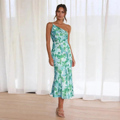 Viktoria™ | Asymmetrische Maxijurk met Bloemenpatroon