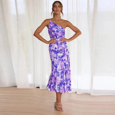 Viktoria™ | Asymmetrische Maxijurk met Bloemenpatroon