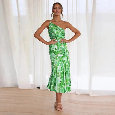 Viktoria™ | Asymmetrische Maxijurk met Bloemenpatroon