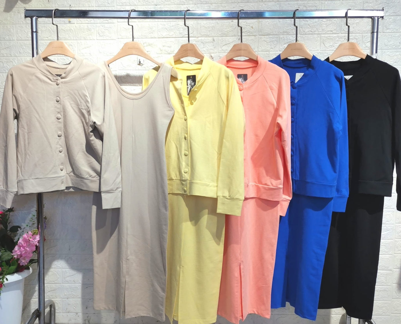 Karin™ | Ensemble Robe Midi Ribbels & Veste Bomber