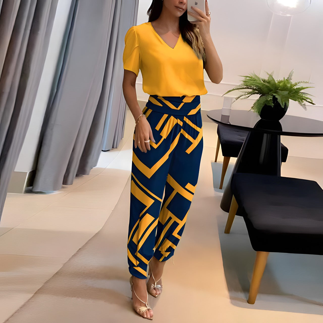 SELENA™ - Ensemble Tendance de Blouse et Pantalon