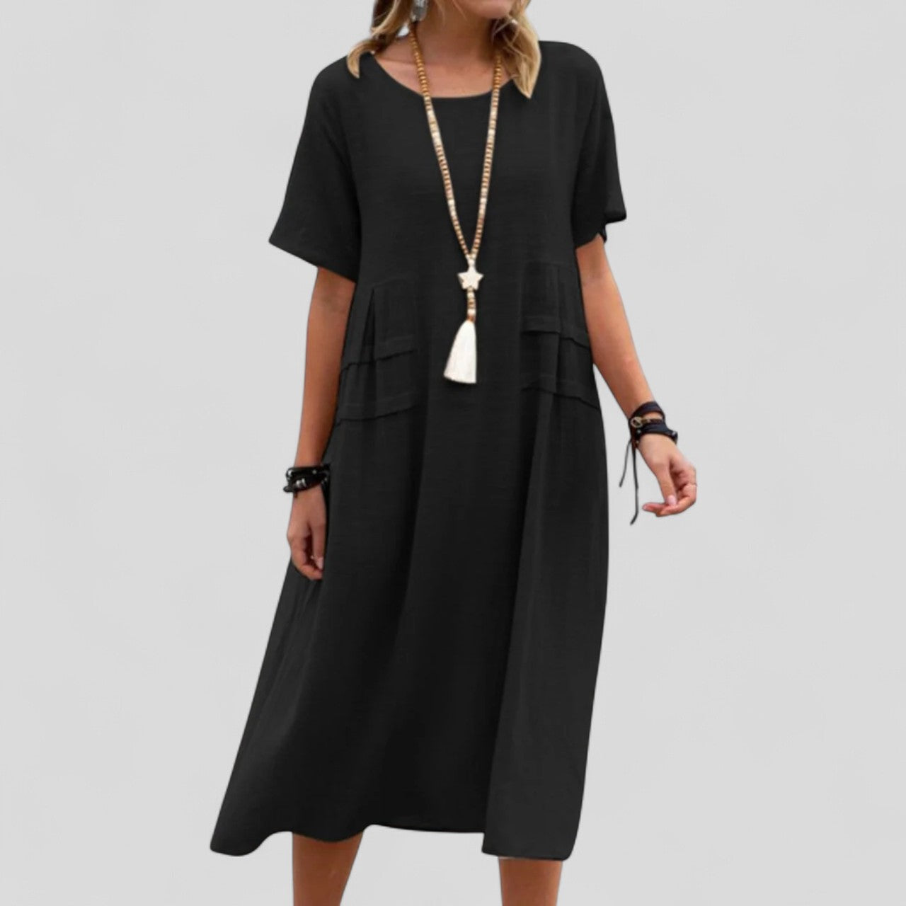 CWJ Maliyah™ | Losse Midi-jurk met Zakken