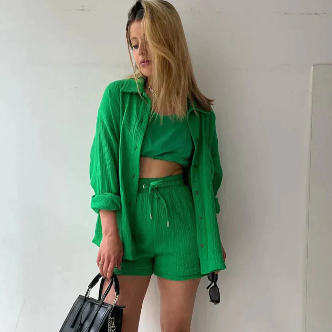 Adélie™ | 2-delig set met shirt en korte broek van katoen