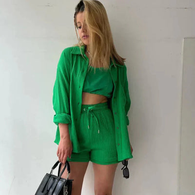 Adélie™ | 2-delig set met shirt en korte broek van katoen