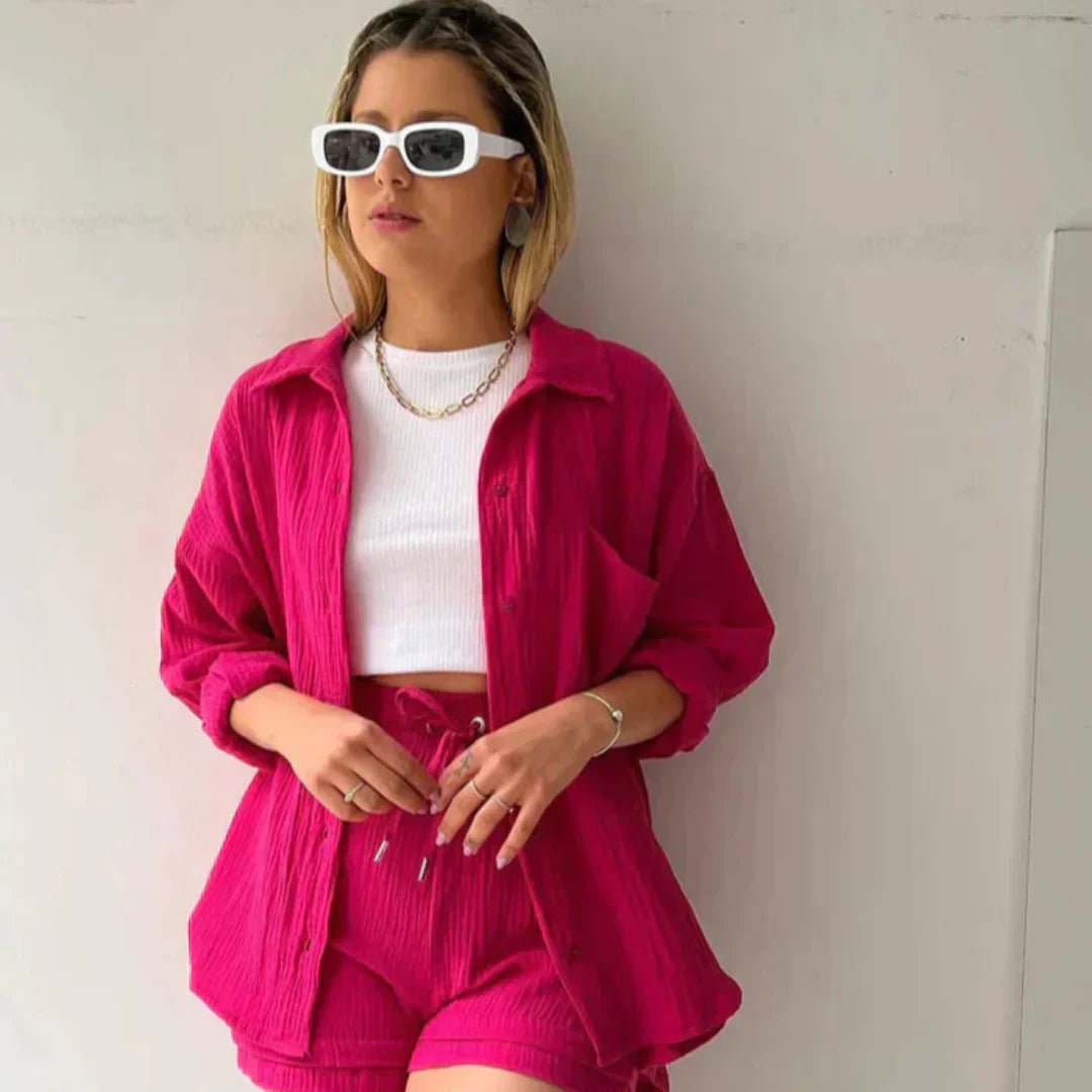 Adélie™ | 2-delig set met shirt en korte broek van katoen