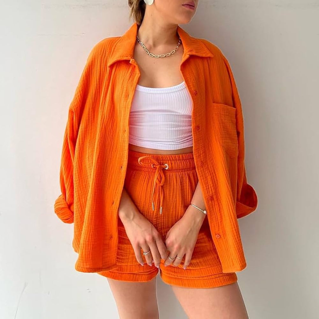Adélie™ | 2-piece set with shirt and shorts made of cotton