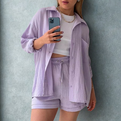Adélie™ | 2-piece set with shirt and shorts made of cotton