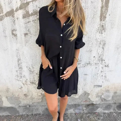 Nora™ | Casual Effortless Blouse and Shorts Set