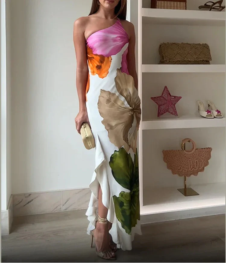 CWJ Jorgina™ | One-Shoulder Maxikleed met Rimpels