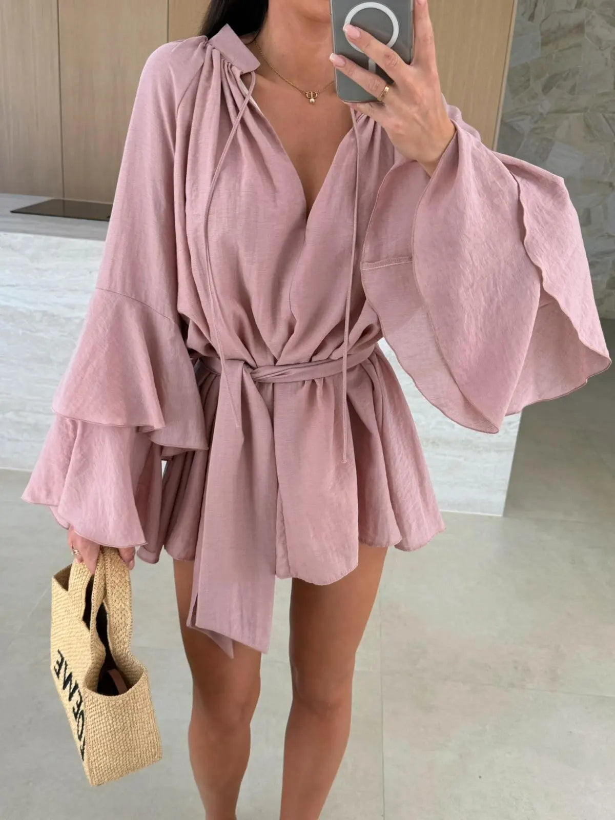 CWJ Dina™ | Luchtige Hemdress met Ceintuur