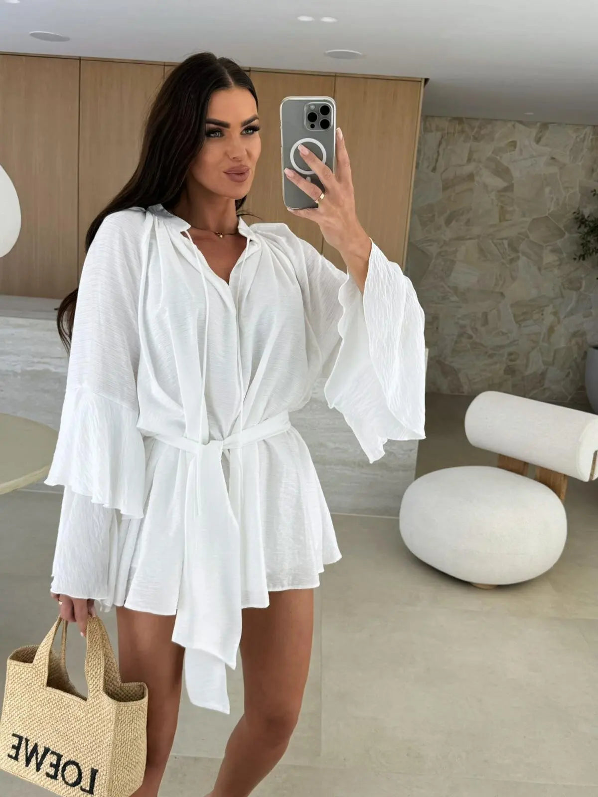 CWJ Dina™ | Luchtige Hemdress met Ceintuur