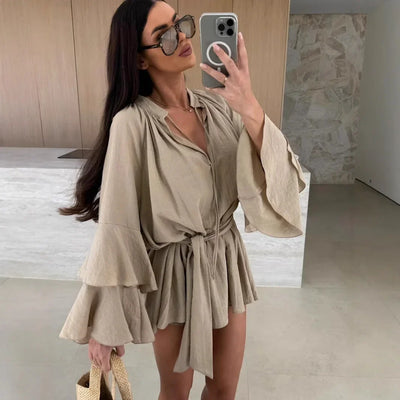 CWJ Dina™ | Luchtige Hemdress met Ceintuur