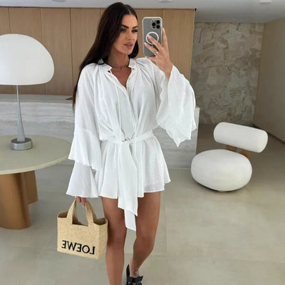 CWJ Dina™ | Luchtige Hemdress met Ceintuur