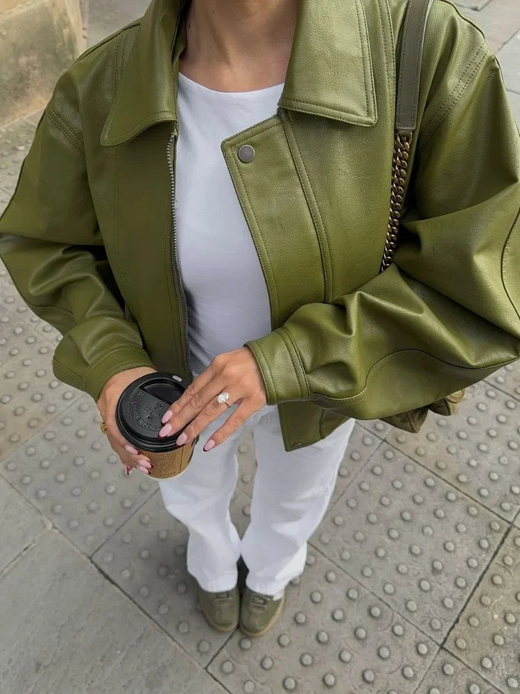 Simone - Oversized Leren Jas