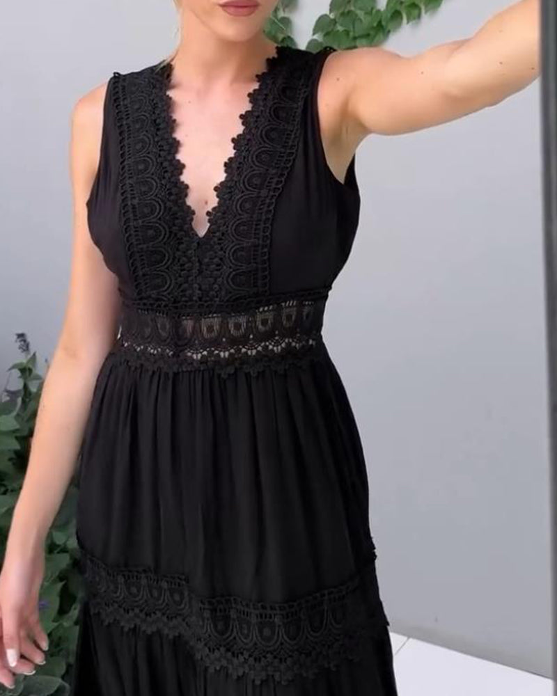 CWJ Paula™ | Maxikleed met kantaccenten in Boho-stijl