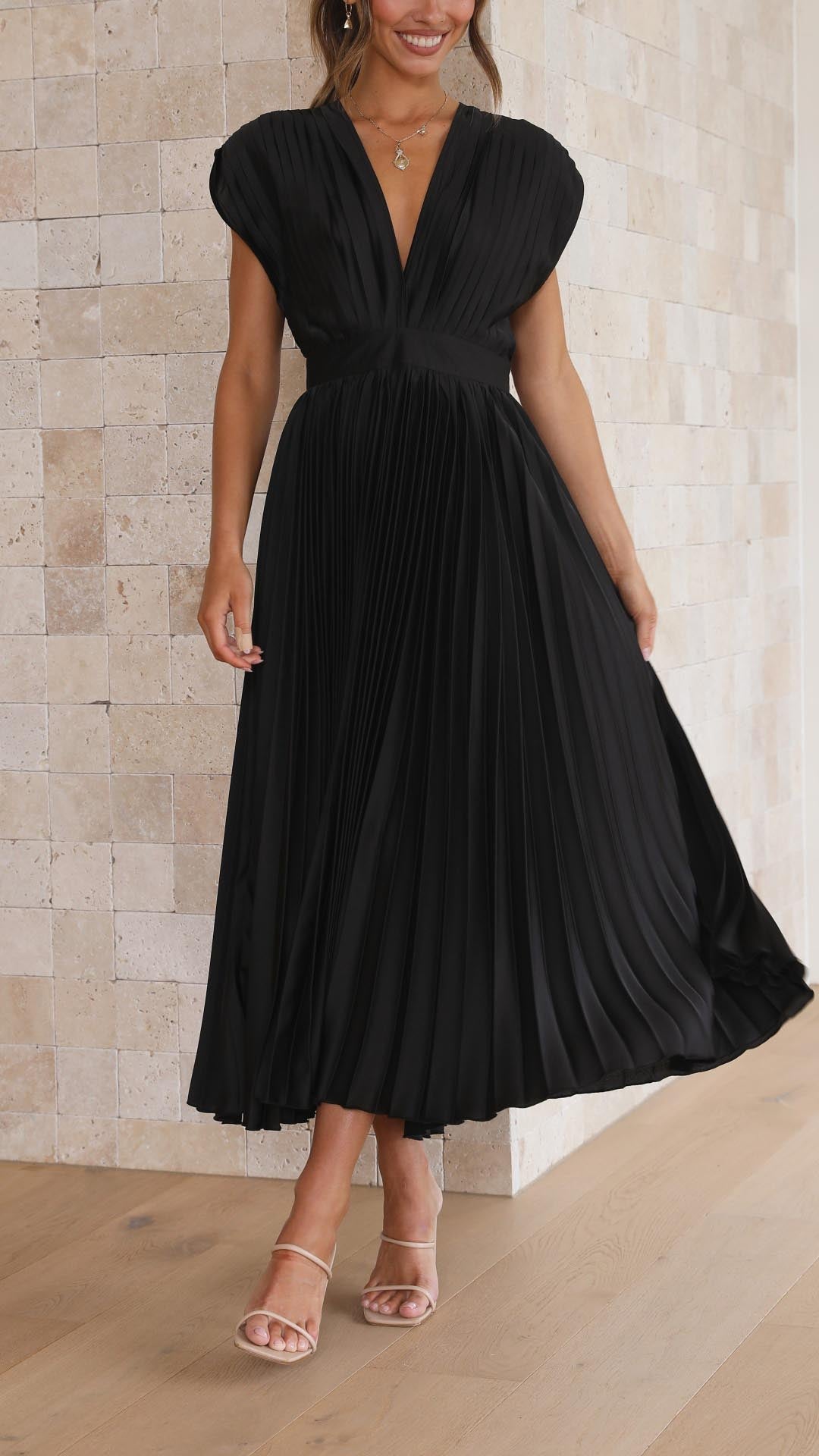 Alexis - Elegante plissé jurk