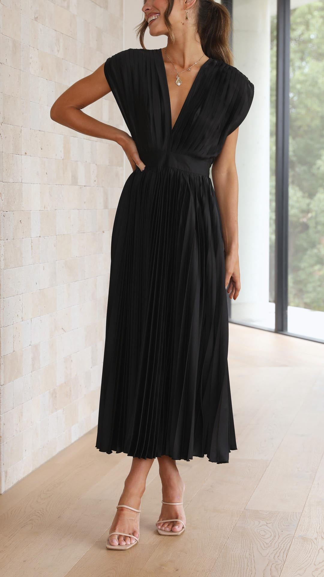 Alexis - Elegante plissé jurk