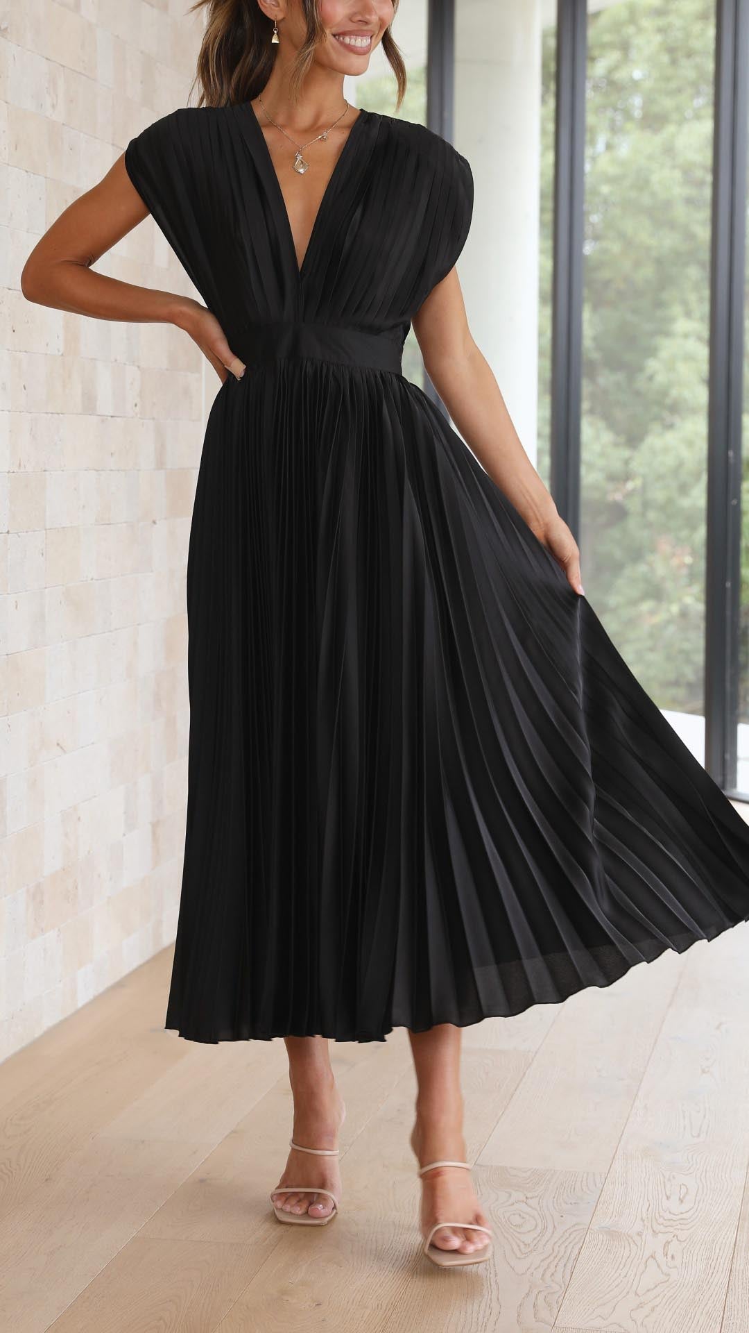 Alexis - Elegante plissé jurk