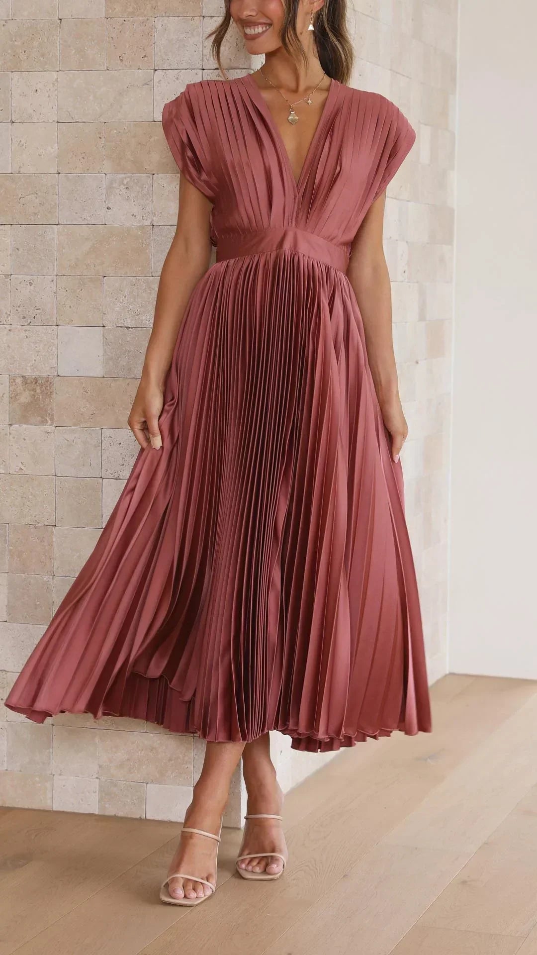 Alexis - Elegante plissé jurk