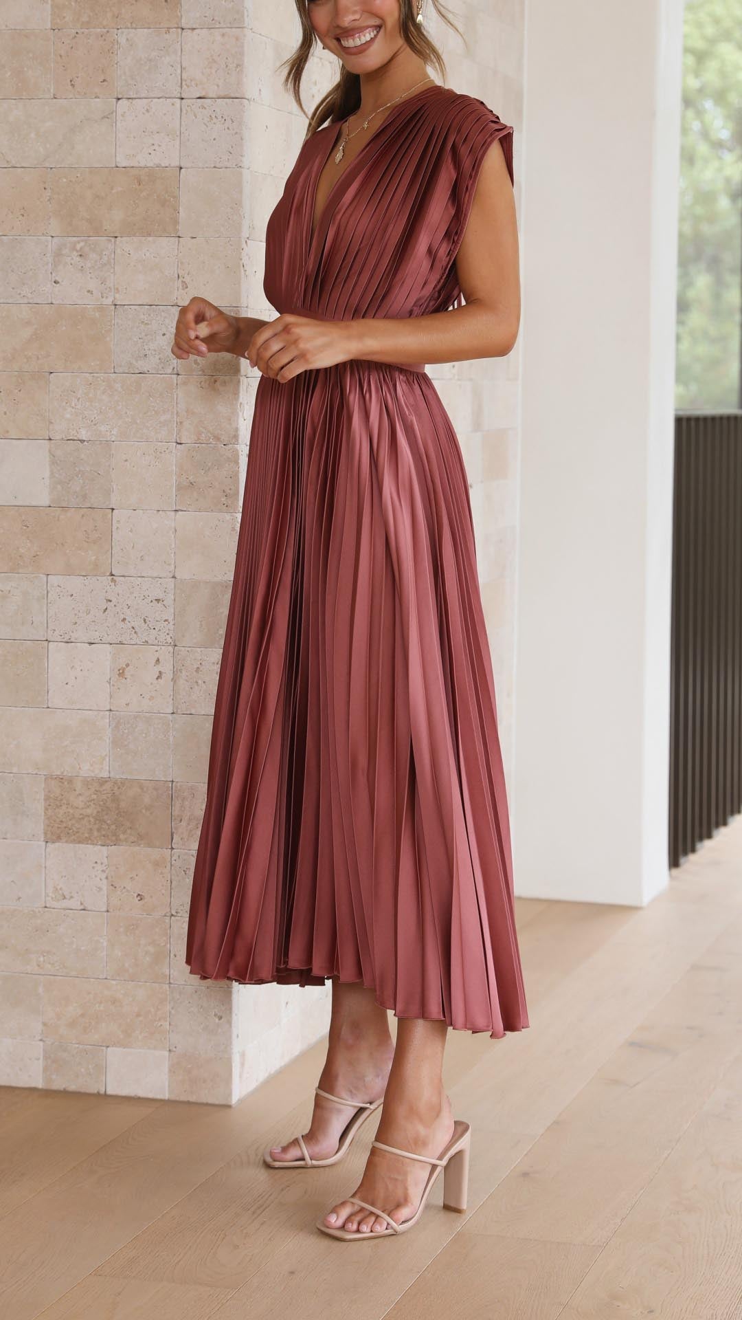 Alexis - Elegante plissé jurk
