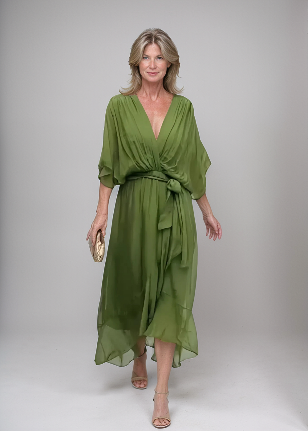 CWJ Aurora™ | Chiffon-Midikleid met Wikkeloptiek