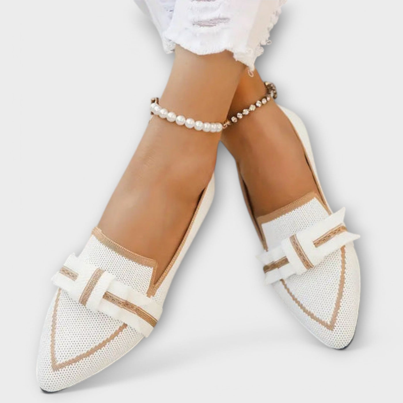 Vrouwen platte schoenen met knoopontwerp