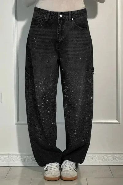 Jolene - High-waisted trousers, wide legs and button pockets