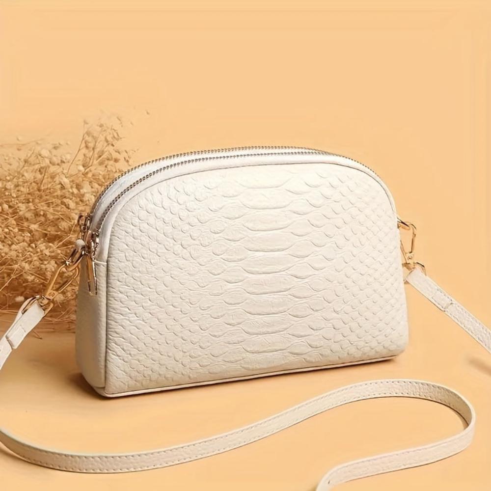 Cora | Belle mini sac à bandoulière en simili cuir avec motif crocodile