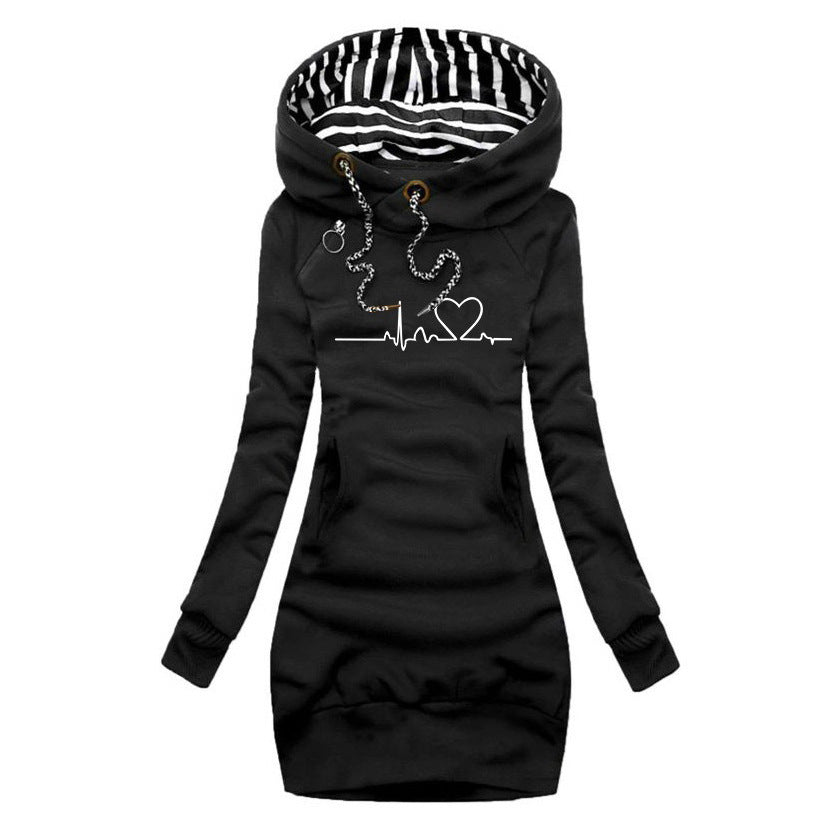 Cécile | Knitted Dress with Heartbeat Print