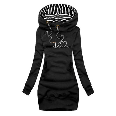 Cécile | Knitted Dress with Heartbeat Print